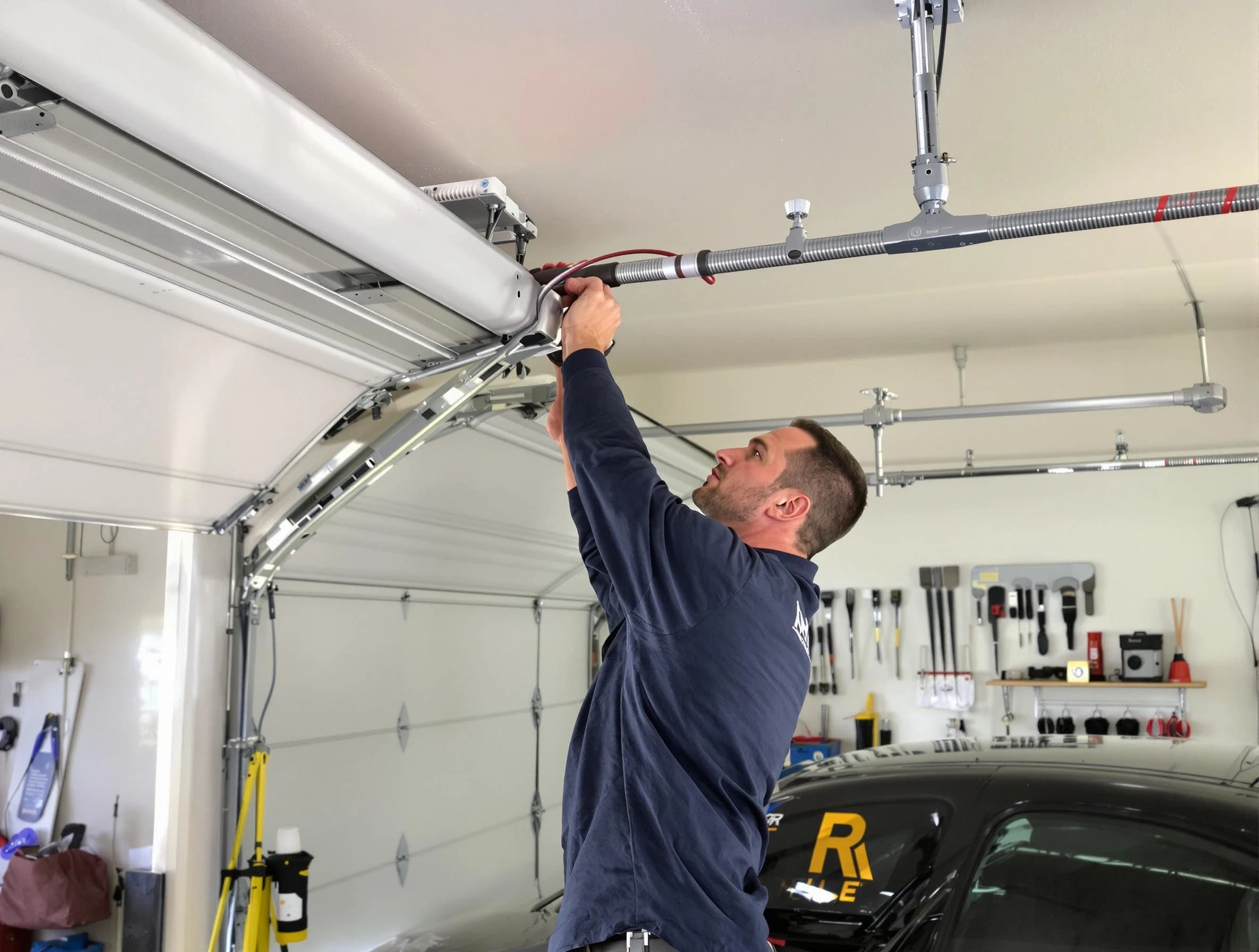 Englewood Garage Door Repair technician performing garage door cable repair in Englewood