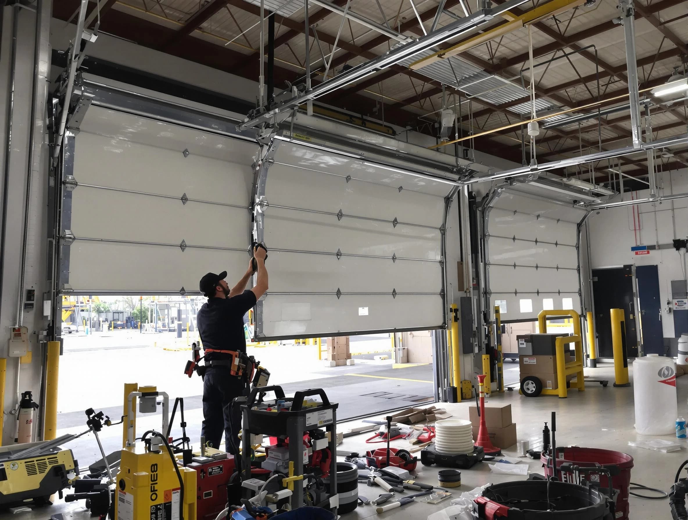 Englewood Garage Door Repair technician performing commercial garage door repair in Englewood