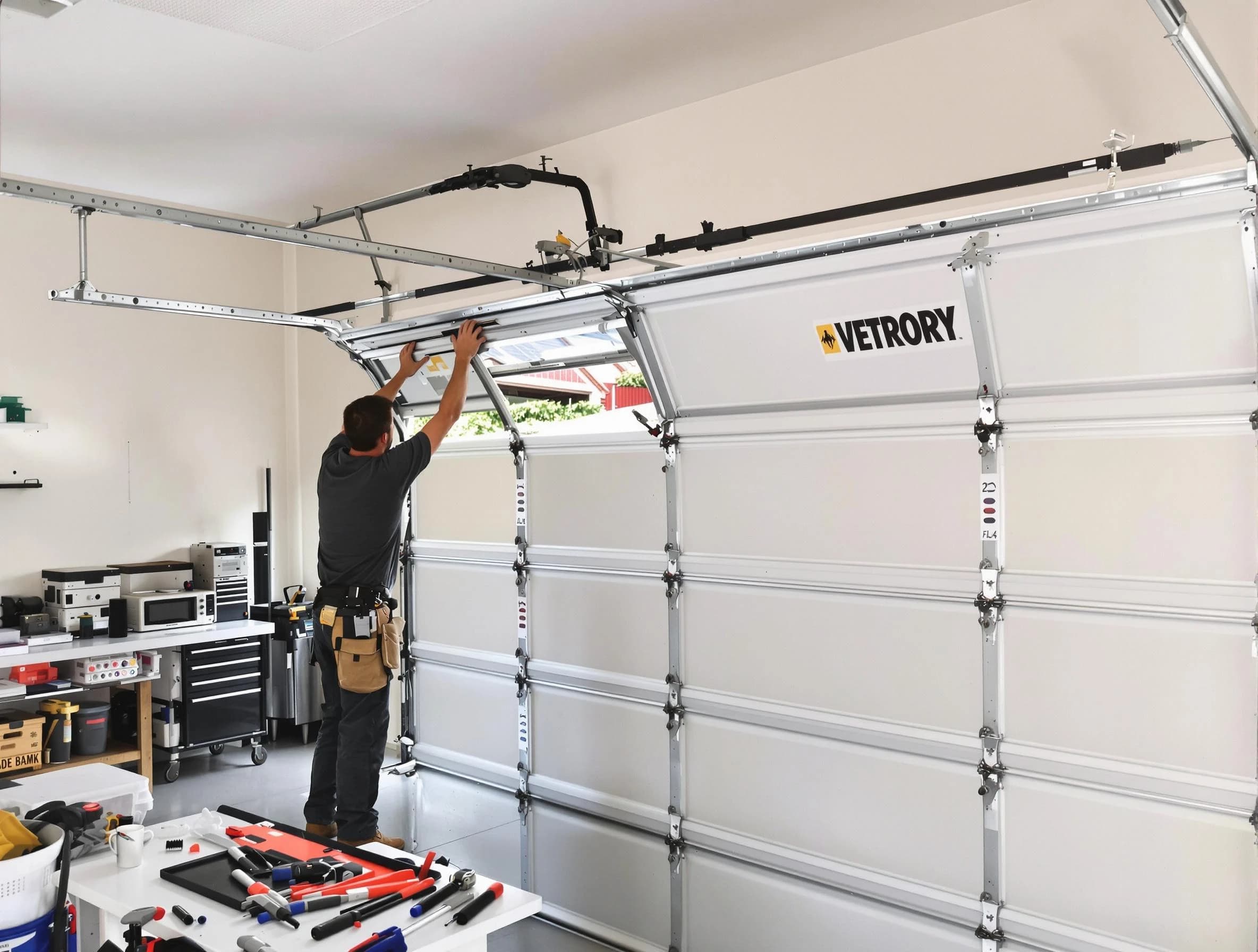 Englewood Garage Door Repair technician performing section replacement in Englewood