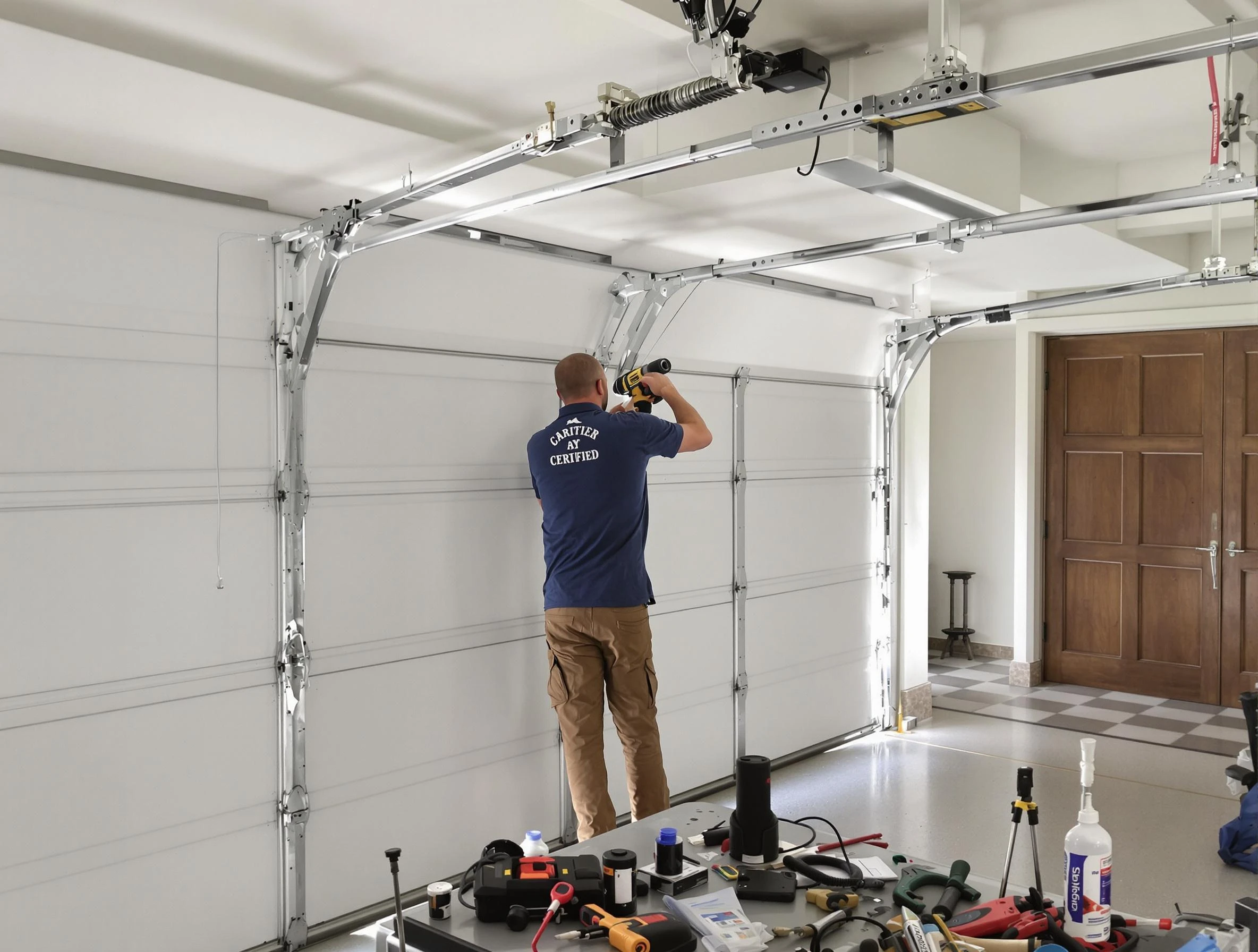 Englewood Garage Door Repair certified technician performing precision garage door repair in Englewood